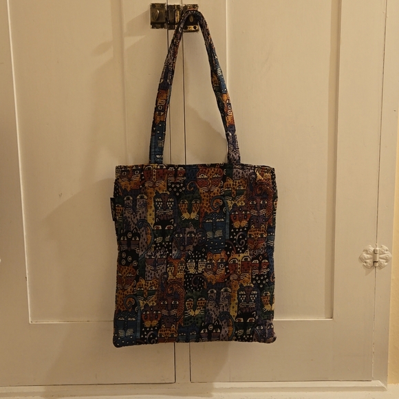Laurel Burch Vintage tote style cat motif tapestry bag - Picture 5 of 11